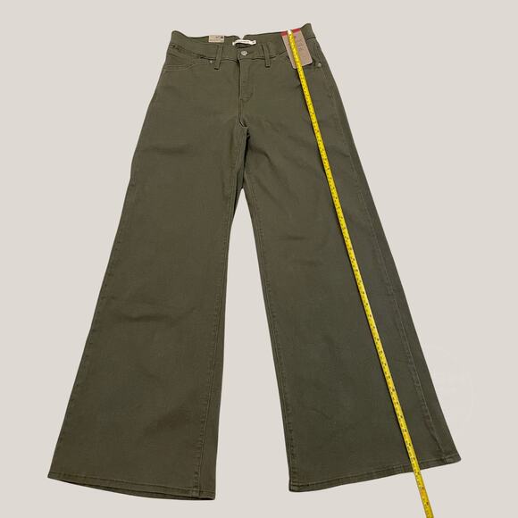 Levi’s 315 Shaping Wide Leg Jeans 30x32 | Olive Twill High Rise NWT, New Gift - Picture 7 of 9